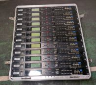 12x Panasonic RAMSA WZ-DE45 digital multi equalisers in Gator Cases GR-12L molded PE rack case
