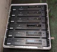 6x IMG Stage Line CD-156 CD players in Gator Cases GR-12L molded PE rack case