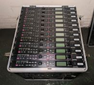 12x Panasonic RAMSA WZ-DM35 digital multi processors in Gator Cases GR-12L molded PE rack case