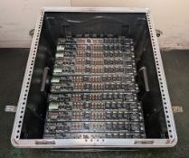 12x Panasonic RAMSA WR-XS3/G 4+4-channel mic/line mixers in Gator Cases GR-12L molded PE rack case