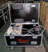 ChainMaster C1 electric chain hoist in black flight case - W 1000 x D 680 x H 650mm