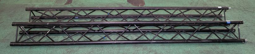 2x Outback Rigging aluminium triangular truss frames - black - H 3000 x W 290 x D 290mm
