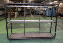 Mobile adjustable 2 tier hanging storage rack on wheels - meat rack lighting dolly