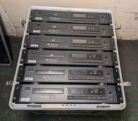 6x IMG Stage Line CD-156 CD players in Gator Cases GR-12L molded PE rack case