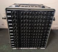 12x IMG Stage Line LS-280/SW 8-way line splitters in Gator Cases GR-12L molded PE rack case