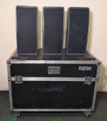 6x Panasonic RAMSA WS-B200 (60W) dual 8 inch moulded-resin 100V-line dark grey loudspeakers & case