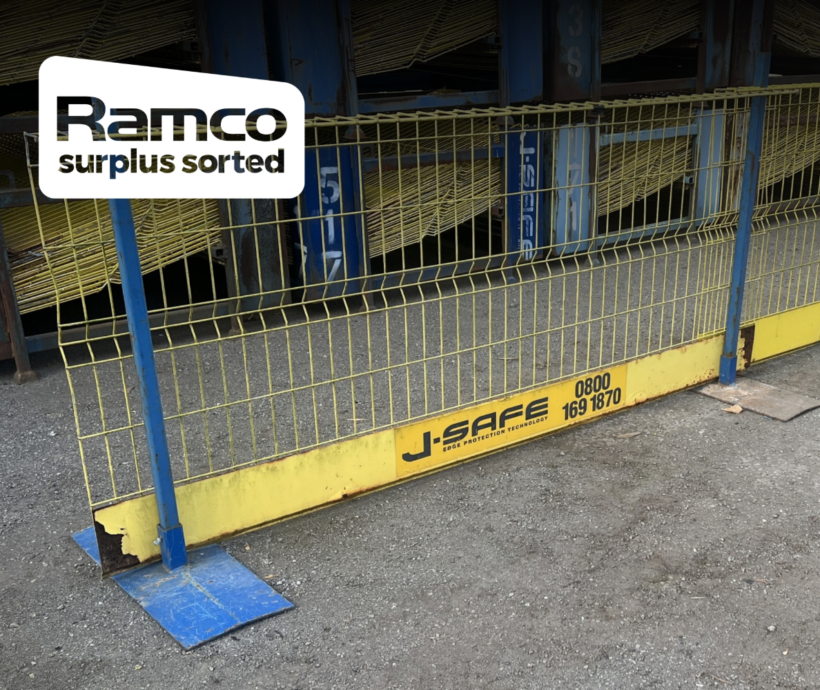 Major sale of J-Safe temporary edge protection & fall protection systems – over 1300 safety mesh barriers plus posts, base plate and stillages