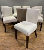 A set of eight contemporary dining chairs by BM Handcrafted Furniture, upholstered in cream