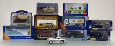 A collection of miniature model cars comprising, a Oxford Die-Cast replica van, a Corgi Concorde -