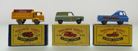 A collection of Vintage Moko Lesney Matchbox Series diecast model cars comprising, a No. 37