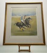 Signed Indistinctly, Untitled - Equestrian limited print 26/50, signed in pencil bottom right, in