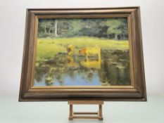 Lis West, Inchbae Lodge, Dundonnell Wester Ross, oil on canvas, signed bottom right, paper label