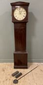 A 19th century mahogany longcase clock, by Charles Brown of Edinburgh, pedimented hood over cream
