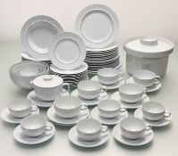 A Royal Copenhagen Fajance Blue Line pattern part dinner service, designed by Grethe Meyer