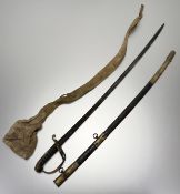 1822 pattern Infantry Officer's sword, gilded brass hilt and fittings, sharkskin grip and brass