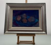 Jane Soeder (Scottish 1934-), Ripe Peaches, acrylic / ink on board, signed bottom right, inscribed