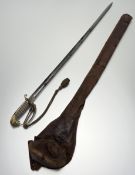 A Royal Navy Officer's pattern sword, with gilded brass hilt and guard, with Victoria crown, white