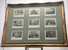 A framed set of nine German Historical Scenes prints, published after by Herbert Buber (Potsdam),