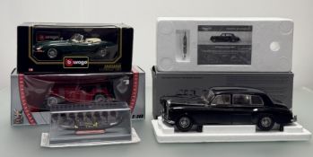 A boxed Paragon Die Cast 1:18 Model of the Rolls Royce Phantom V Black 1964 MPW, with certificate of