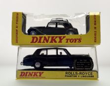 A Dinky Toys Rolls Royce Phantom V Limousine No 158 in original box together with a Solido Citroen