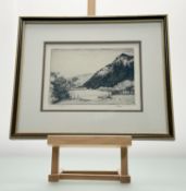 James Cadzow (Scottish 1881-1941) ,On the Tummell, drypoint etching, signed and titled below in