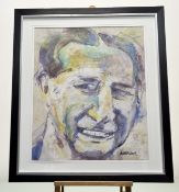 David McClure RSA RSW (Scottish 1926-1998), Portrait of King Charles, oil on board, signed bottom