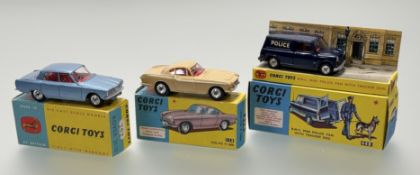 A collection of Corgi Toys Die-Cast scale model cars comprising, a Rover 2000, a 288 Volvo P.1800