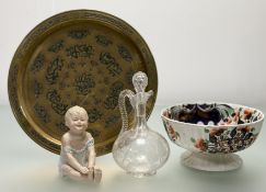 A collection of various items comprising, a 19thc English footed bowl in the imari style (h-12.5cm