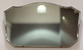 An Art Deco bevelled mirror panel hall mirror. (38cmx65cm)