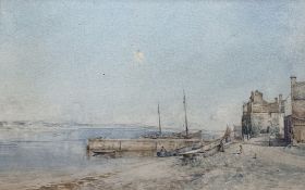 William Arthur Laurie Carrick (Scottish 1879-1964), Scottish Village harbour scene, watercolour,