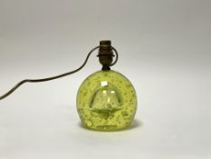 A Monart Glass John Moncreiff Ltd Scotland art glass doorstop with bubble inclusions, later