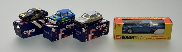 A collection of Corgi Toys model cars comprising, a Ford Escort, a Renault 5 Turbo, a Vauxhall
