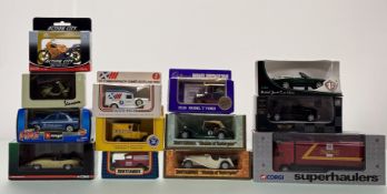 A collection of various boxed collectable model cars comprising, an E.G Jaguar XK8 Convertible 1996,