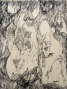 Raczkowski (European 20thc School), A Dystopian Underworld Sketch, pen on paper, signed bottom
