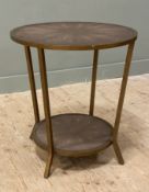 A contemporary side table by Julian Chichester, Model Felix, circular top inset shagreen, on a