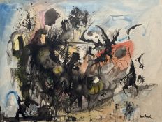 Raczkowski (European 20thc School), A Sci-Fi Creature Sketch, ink and wash on paper, signed bottom