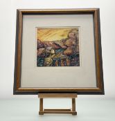 Claire B Blyth (Contemporary Scottish), Gather Onside Mains, oil on paper, signed bottom right,