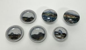 A collection of three Highland Stoneware small trinket dishes, each decorated with Scottish
