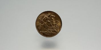 A George V 1911 gold half sovereign 4g