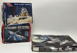 A collection of Space models comrpising; Revell Space Operations Center & Space Shuttle 1/144