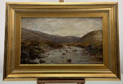 A 19thc School, Highland Riverbank Study, oil on board, dated Nov. 1869 bottom right, in a gilt