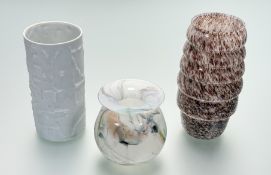 A collection of vases comprising, a a Rosenthal studio-line moulded abstract line vase designed by