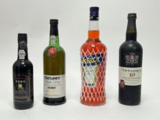A bottle of Taylor's 10 ear Old Tawny Port, 20% Vol, 75cl, sealed, together with a bottle of
