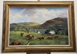 Clive Madgwick (British 1939-2005), Highland Farm Loch Tay, oil on canvas, signed bottom right,