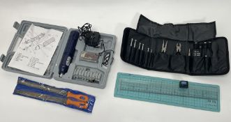 A Rotary tool kit with attachments of 20pcs Diamond Burr Set, 10pcs Mounted stone set, 1pce grinding
