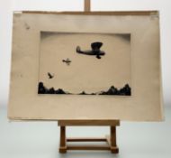 Paul Frederick Berdanier (American 1879-1961), Skiing, drypoint etching, signed, titled and dated