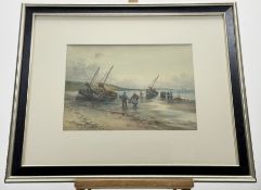 A pair of works by D.Martin, one titled - Sango Bay the other titled Drying the Sails Stonehaven,