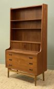 A mid-century Danish teak bureau bookcase, by Borge Mogensen for Bornholm circa 1960, two adjustable