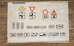 A Vintage German Educational Road Symbols Poster Print titled - 