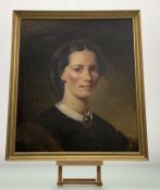 A 19thc School, A Head to Shoulders Portrait of a Woman, oiliograph, in a gilt frame. (52cmx44cm)